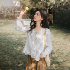 Vintage Bluse mit Rüschenkragen