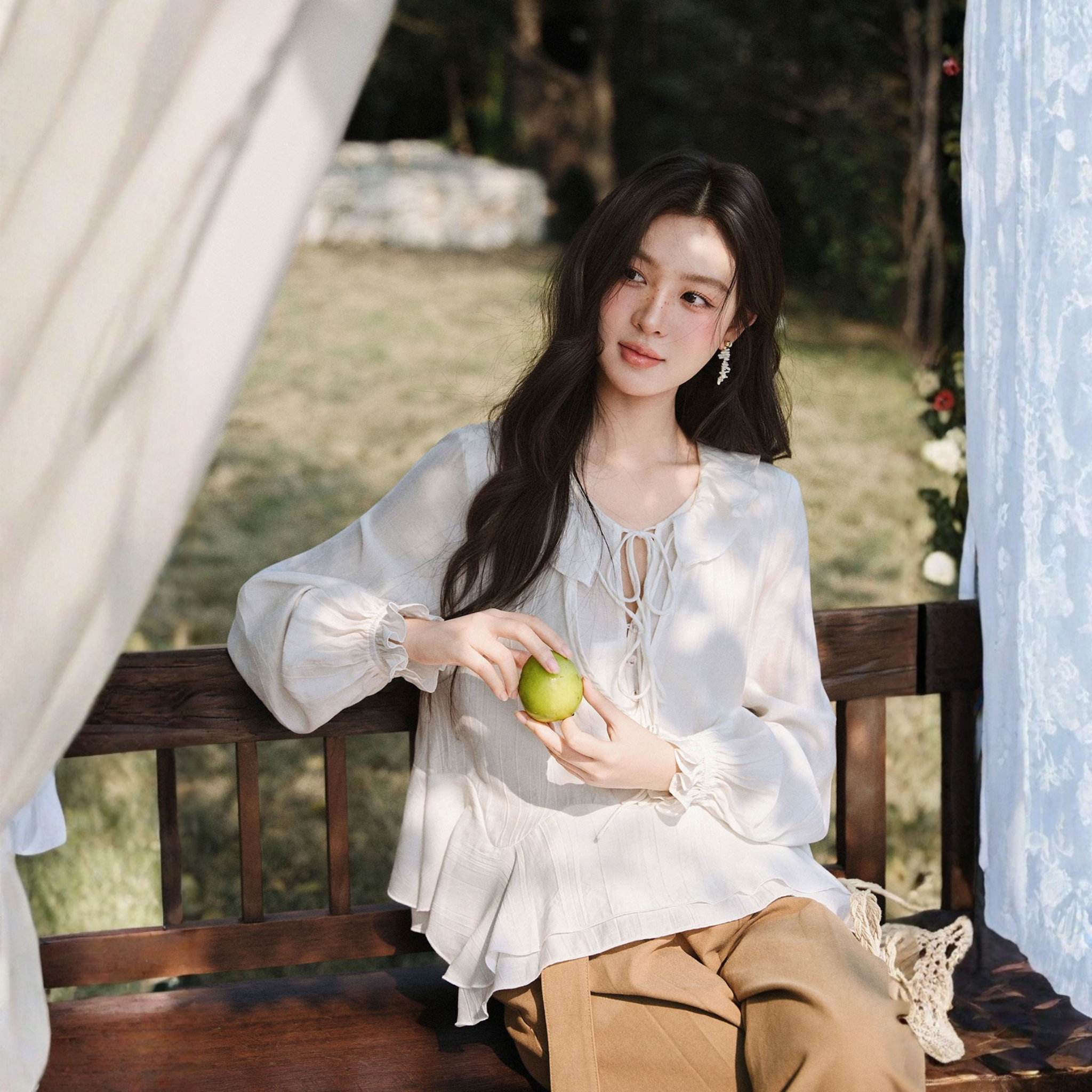 Vintage Bluse mit Rüschenkragen
