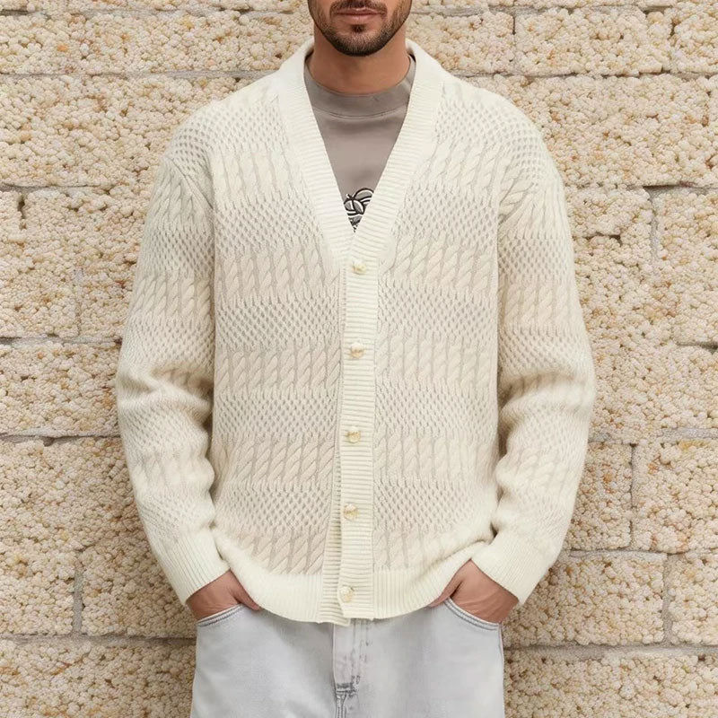 Vintage Strick Cardigan mit V Ausschnitt