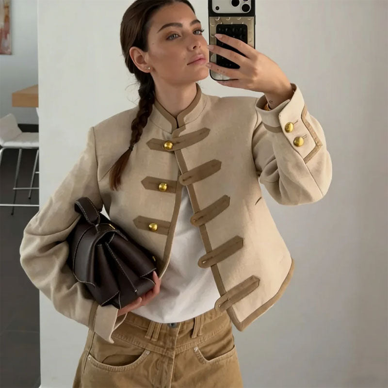 Kurze Vintage Jacke mit Taschen
