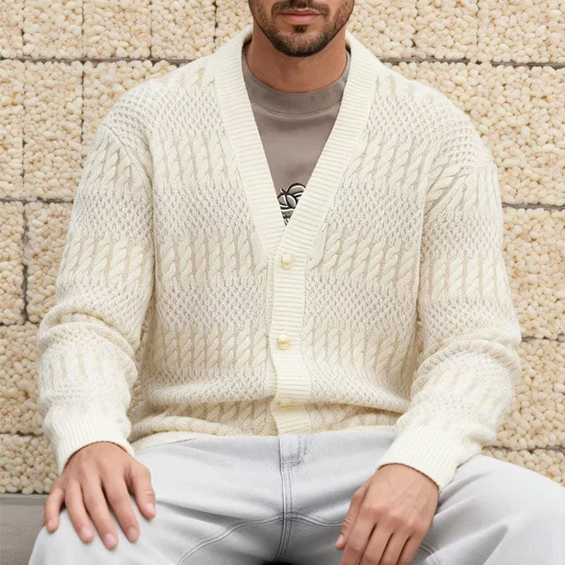 Vintage Strick Cardigan mit V Ausschnitt