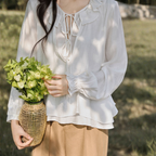 Vintage Bluse mit Rüschenkragen