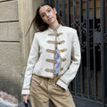 Kurze Vintage Jacke mit Taschen