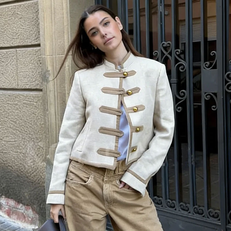 Kurze Vintage Jacke mit Taschen