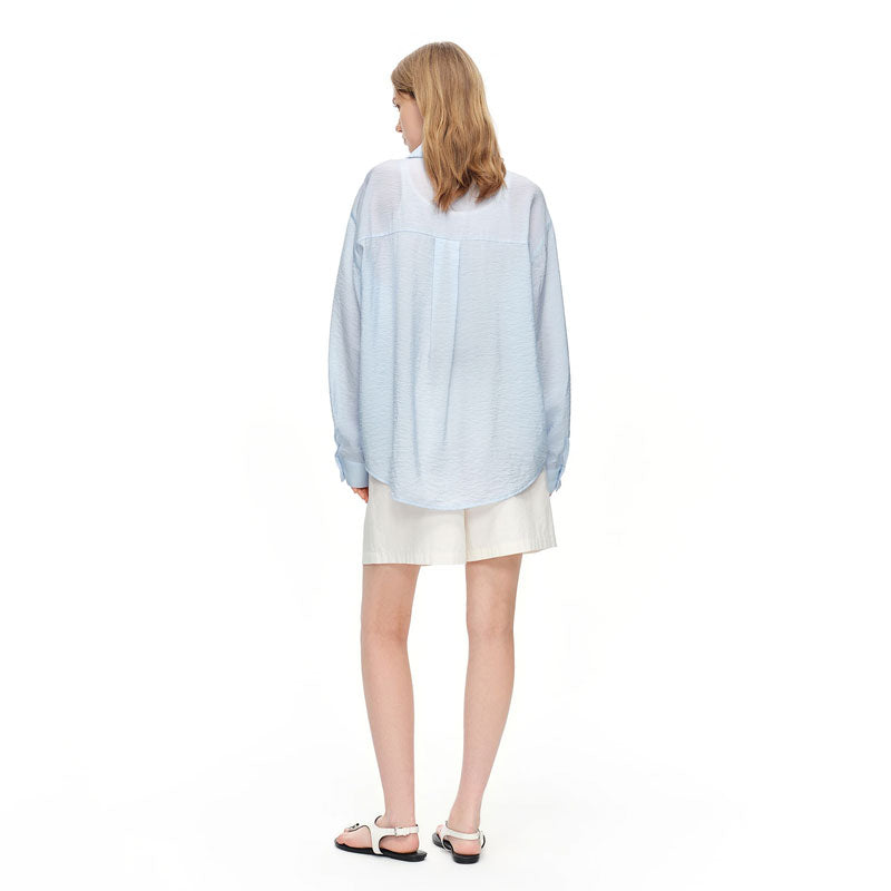 Transparente Blumenbluse aus Seide