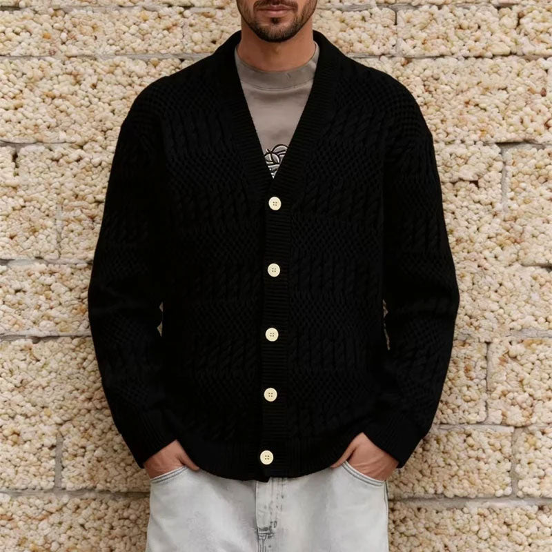 Vintage Strick Cardigan mit V Ausschnitt