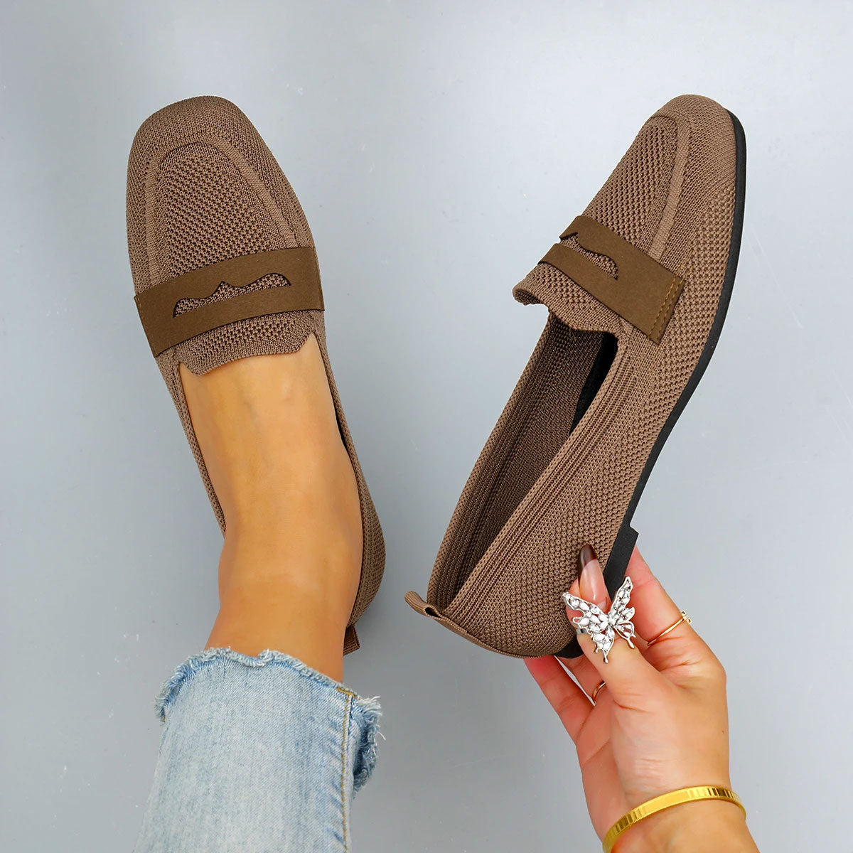 Atmungsaktive Slip On Freizeitschuhe