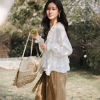Vintage Bluse mit Rüschenkragen