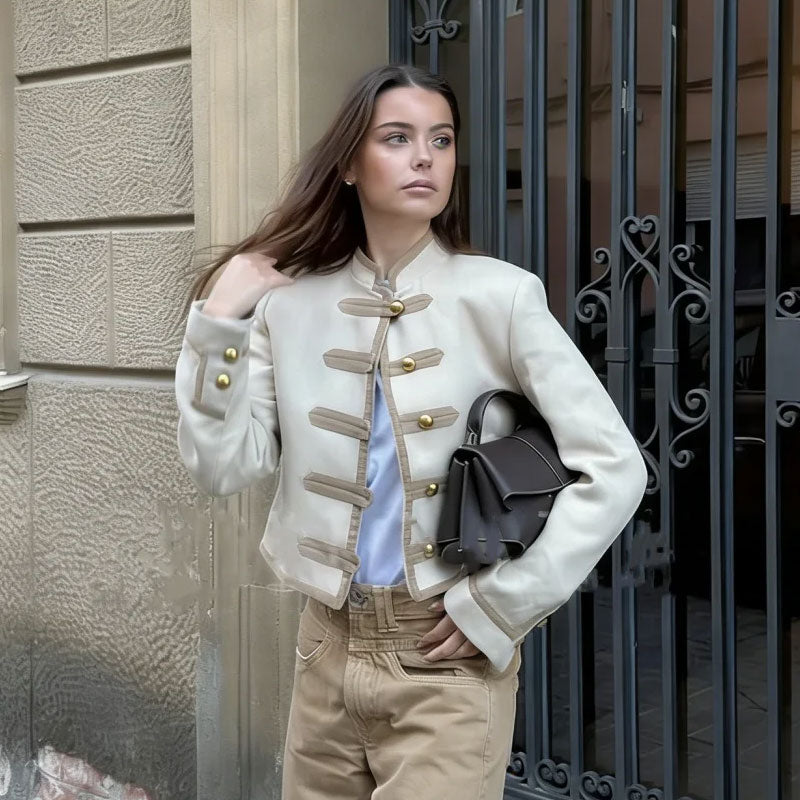 Kurze Vintage Jacke mit Taschen