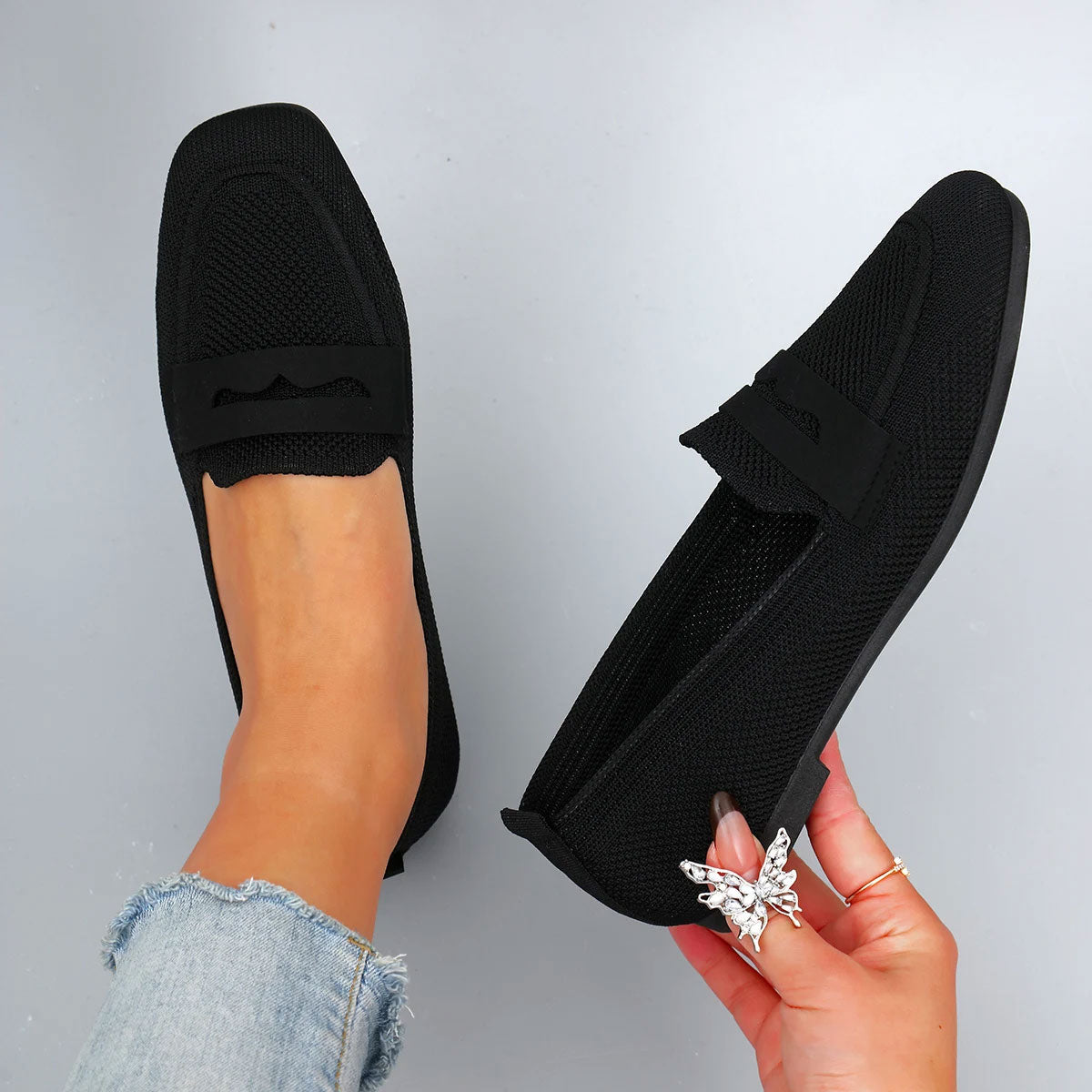 Atmungsaktive Slip On Freizeitschuhe