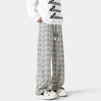 Baggy Tweed Hose mit Weitem Bein