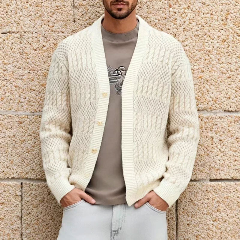 Vintage Strick Cardigan mit V Ausschnitt
