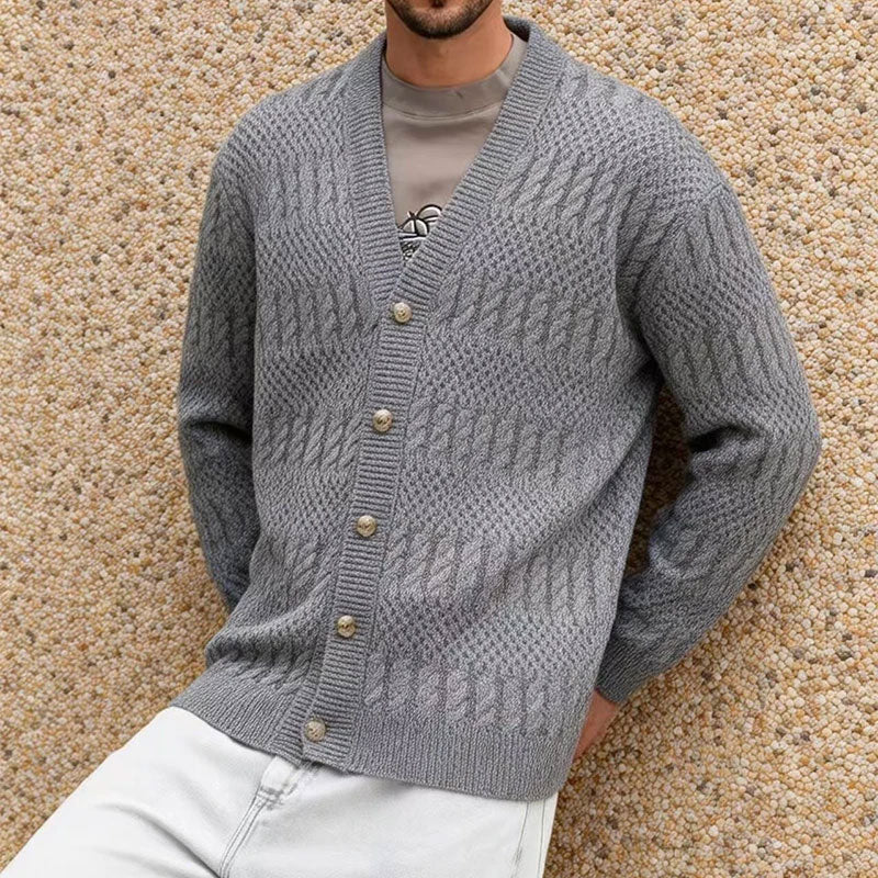 Vintage Strick Cardigan mit V Ausschnitt