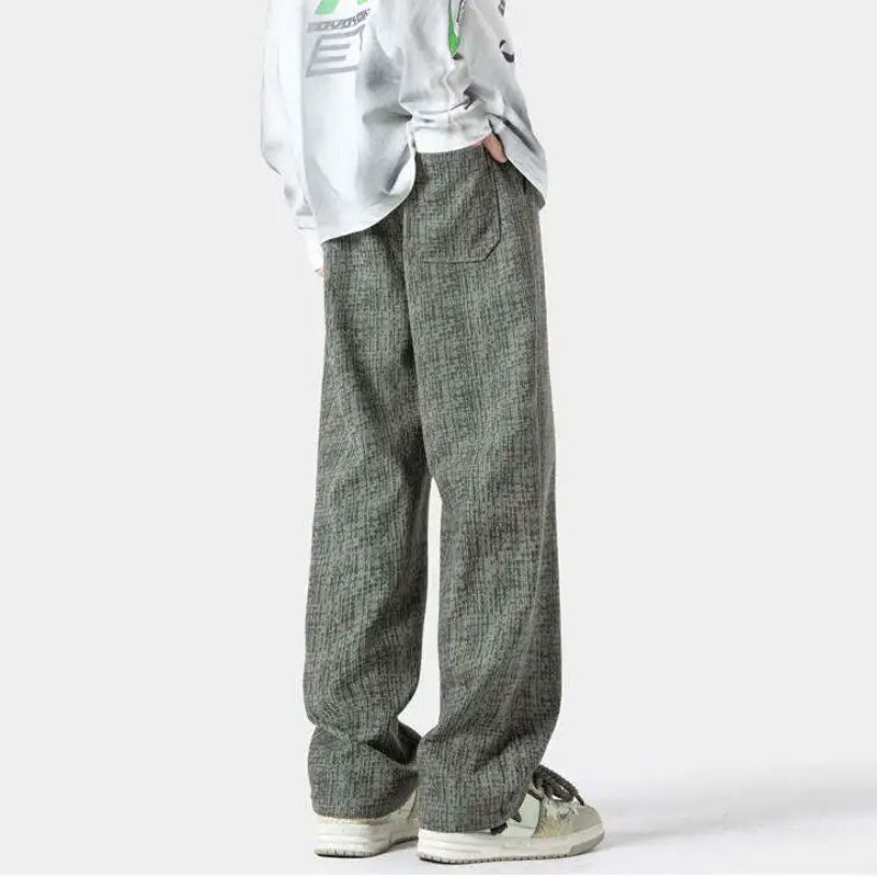 Baggy Tweed Hose mit Weitem Bein