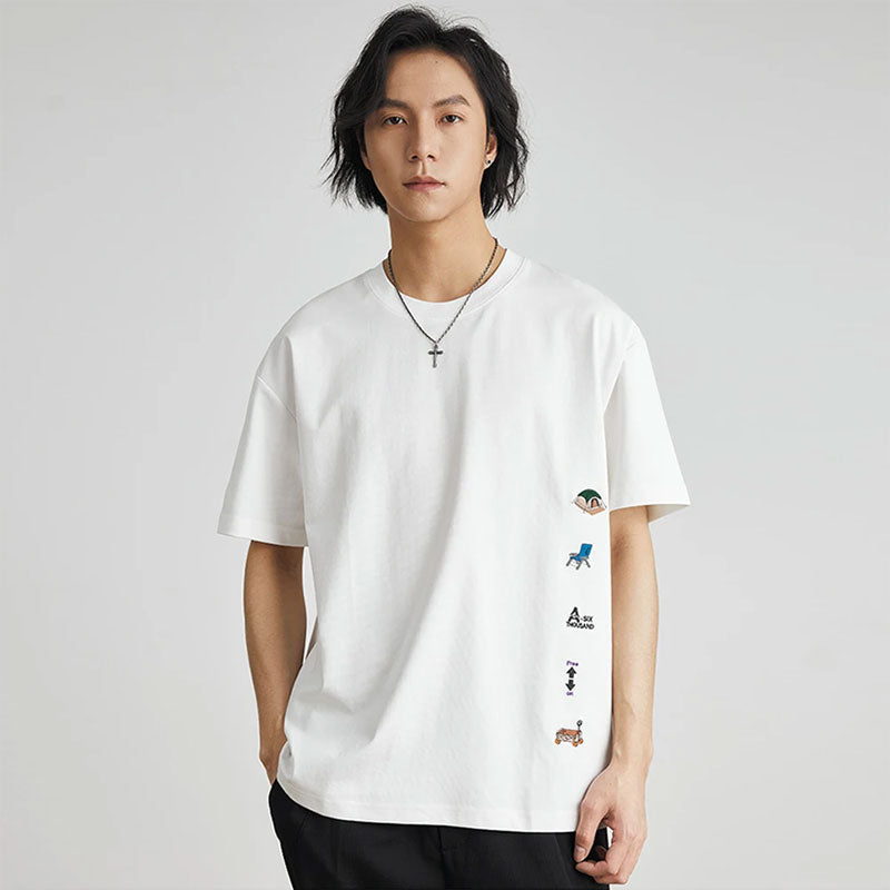 Besticktes, locker sitzendes Sommer-T-Shirt