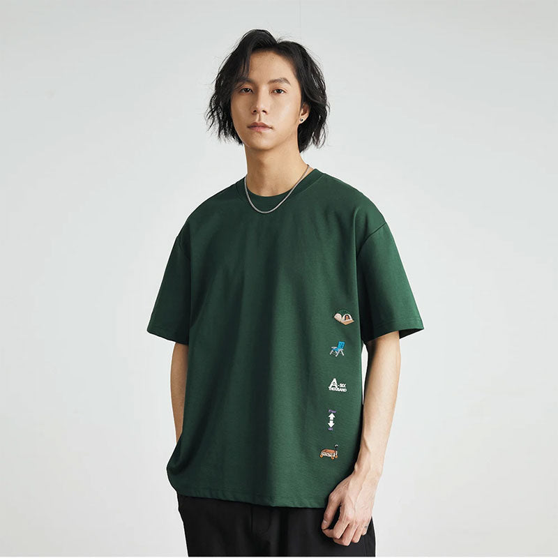 Besticktes, locker sitzendes Sommer-T-Shirt